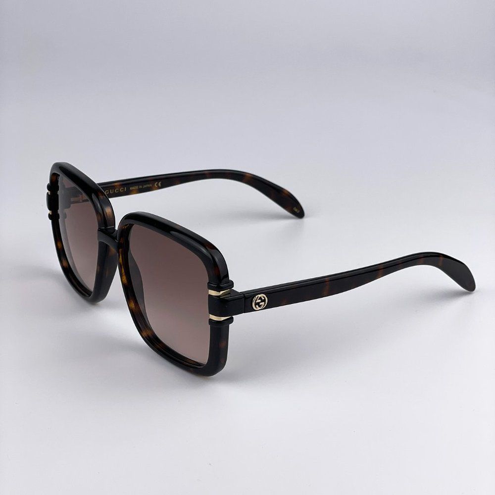 Gucci GG1066S 002 Sunglasses Havana Brown Gradient Butterfly Women - Picture 6 of 10